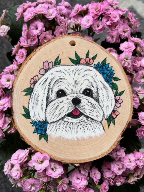 Portret na plastrze drewna