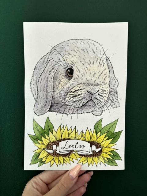 Portret z kwiatami/roślinami