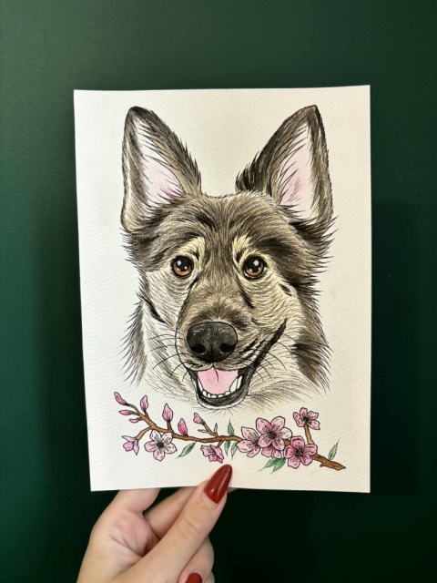 Portret z kwiatami/roślinami