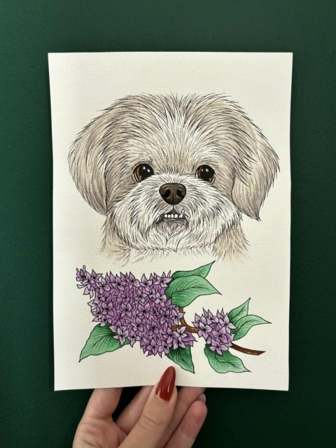 Portret z kwiatami/roślinami